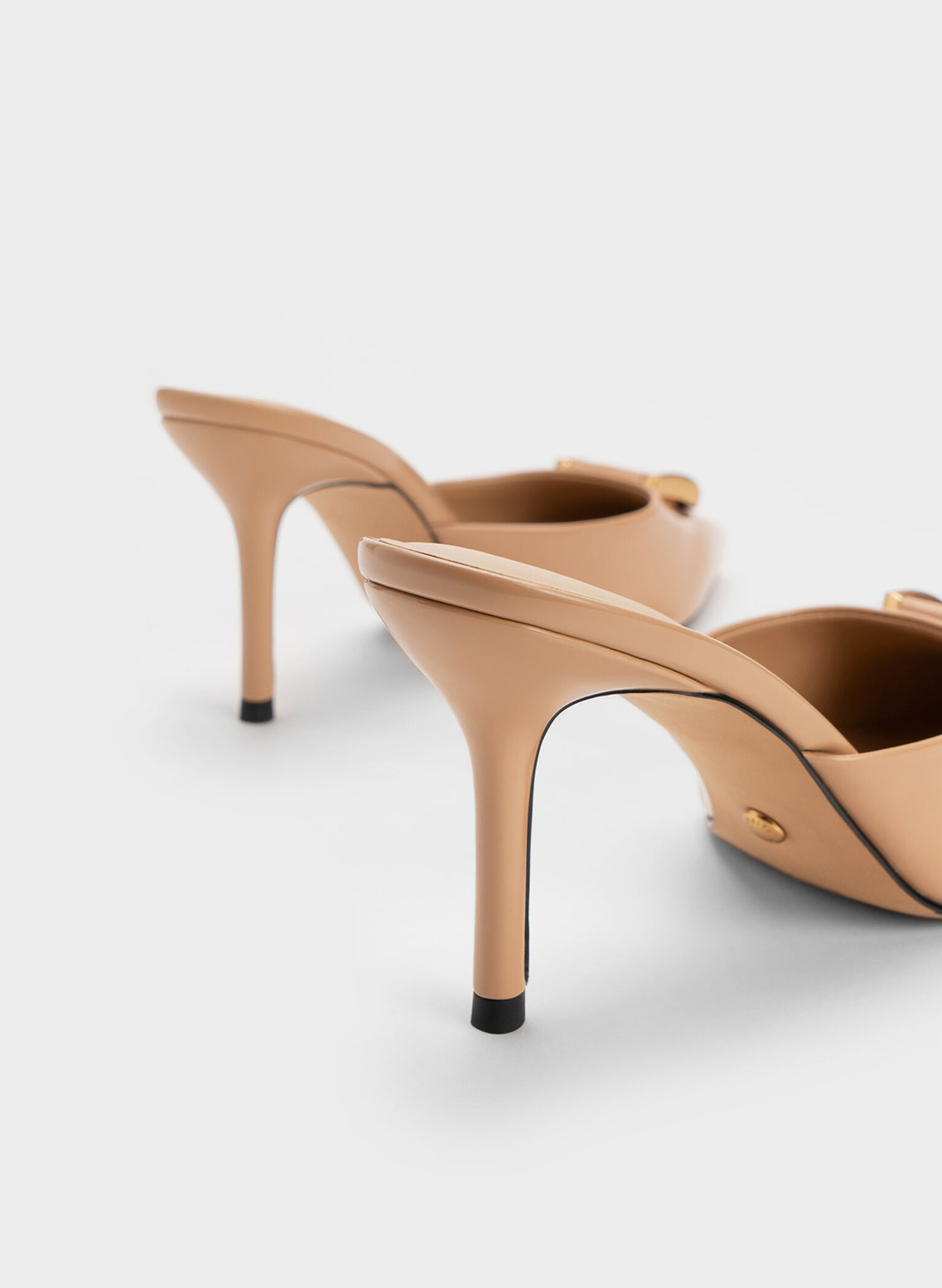 Gabine Patent Leather Mules, Nude, hi-res
