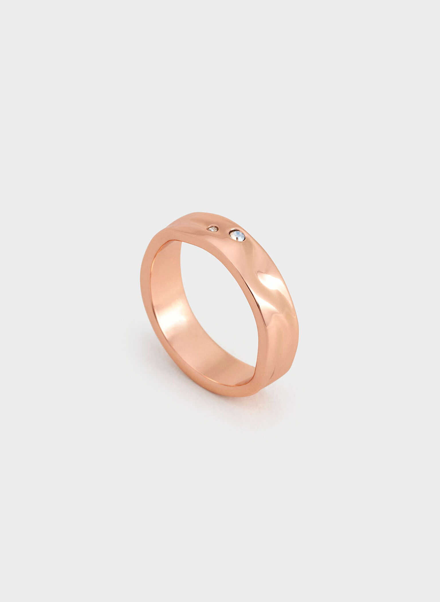 Ottilie Crystal Sculptural Ring, Rose Gold, hi-res