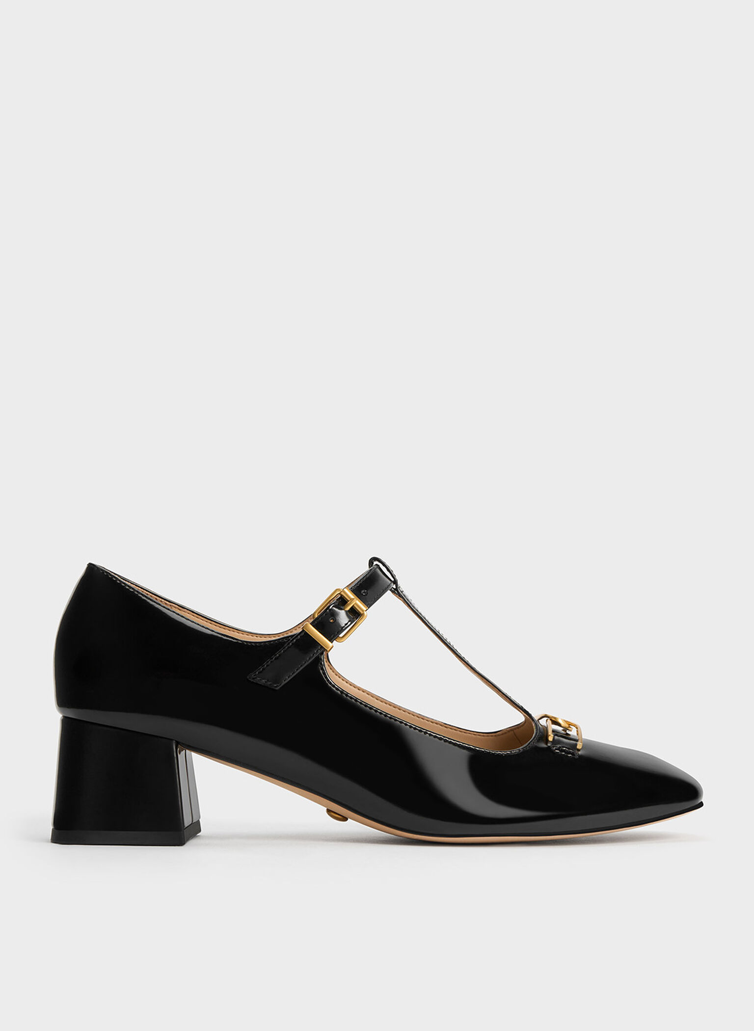 Gabine Leather T-Bar Mary Jane Pumps, Black Box, hi-res