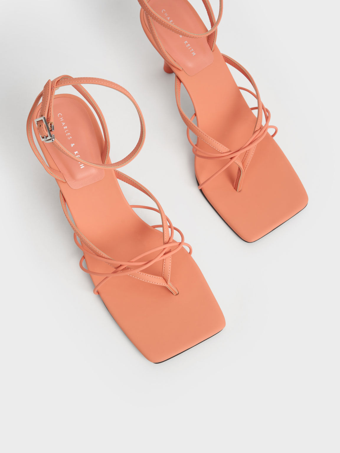 Peach Ankle Strap Thong Sandals CHARLES KEITH UK