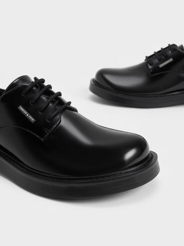 Chunky Chain Derby Shoes, Black, hi-res
