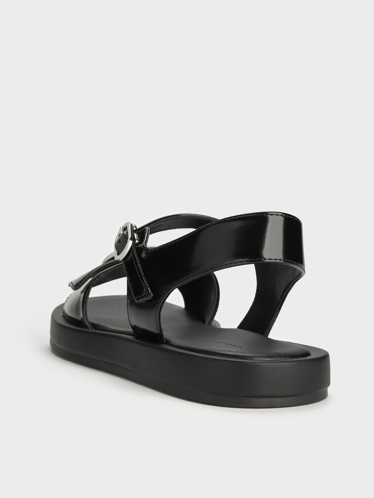 Buckled Slingback Sandals, Black Box, hi-res