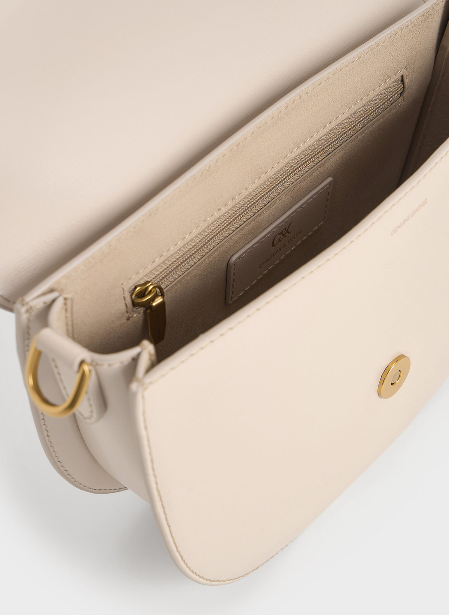 Gabine Leather Saddle Bag, Oat, hi-res