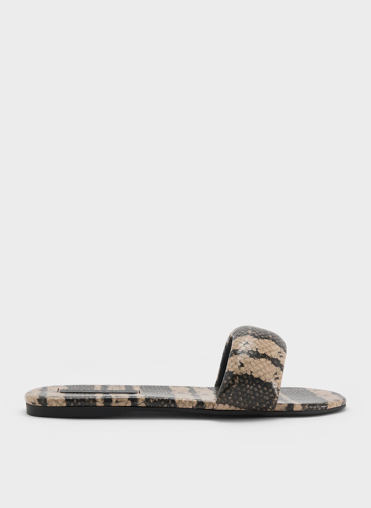 Snake-Print Slide Sandals, Animal Print Natural, hi-res