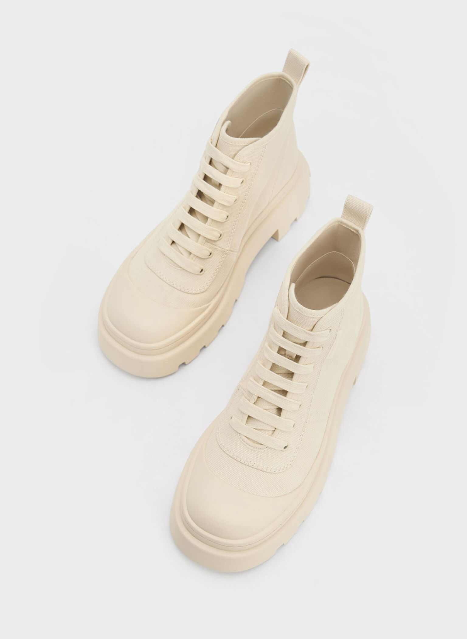 Canvas High-Top Sneakers, Chalk, hi-res