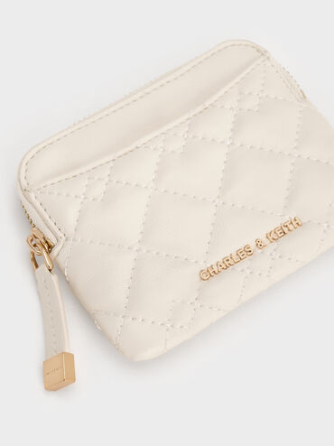 Duo Quilted Card Holder, Cream, hi-res