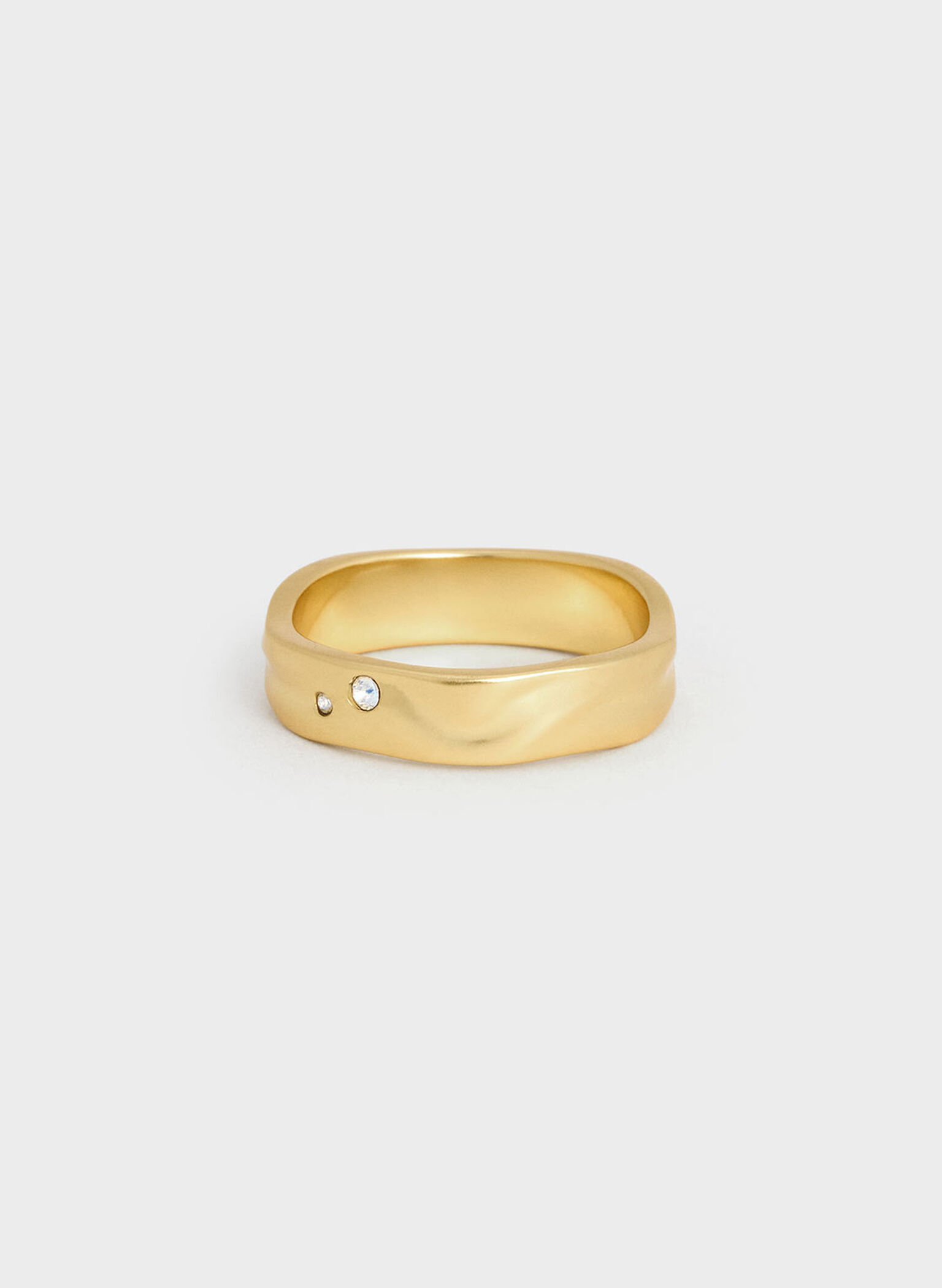 Ottilie Crystal Sculptural Ring, Brush Gold, hi-res
