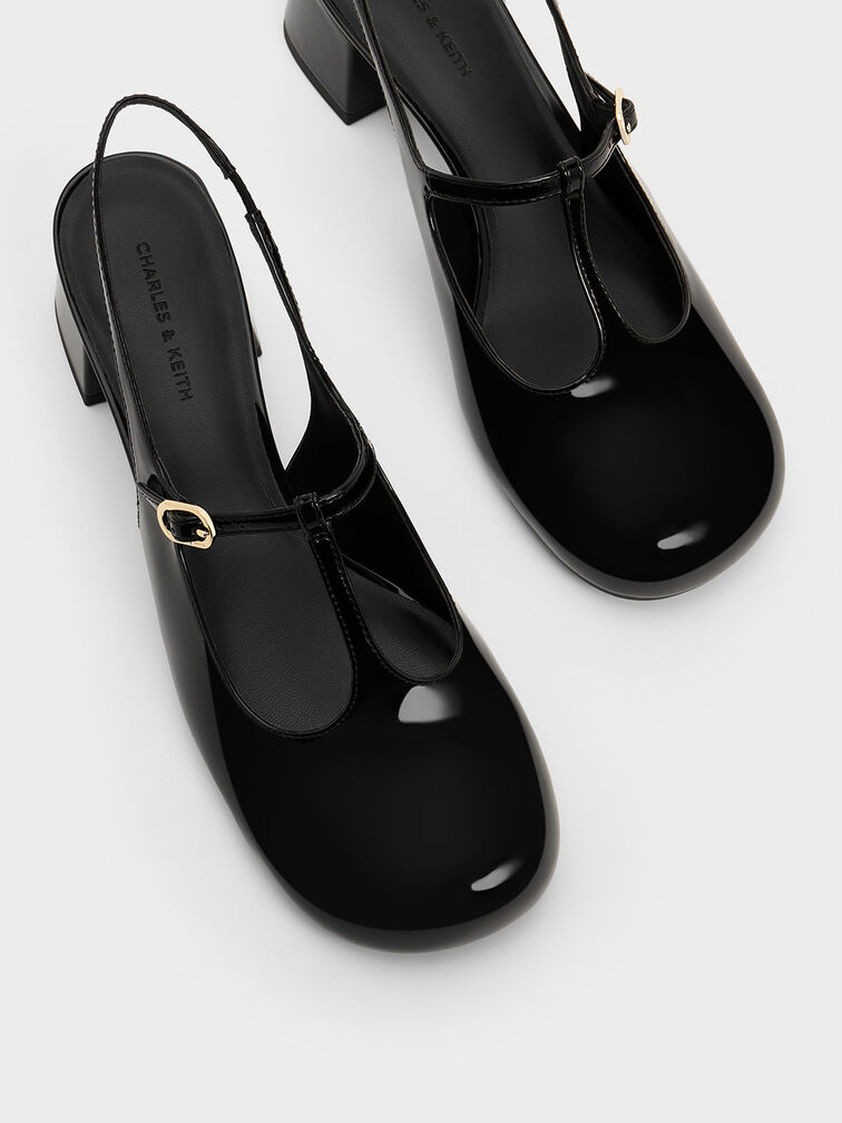T-Bar Slingback Mary Jane Pumps, Black Box, hi-res