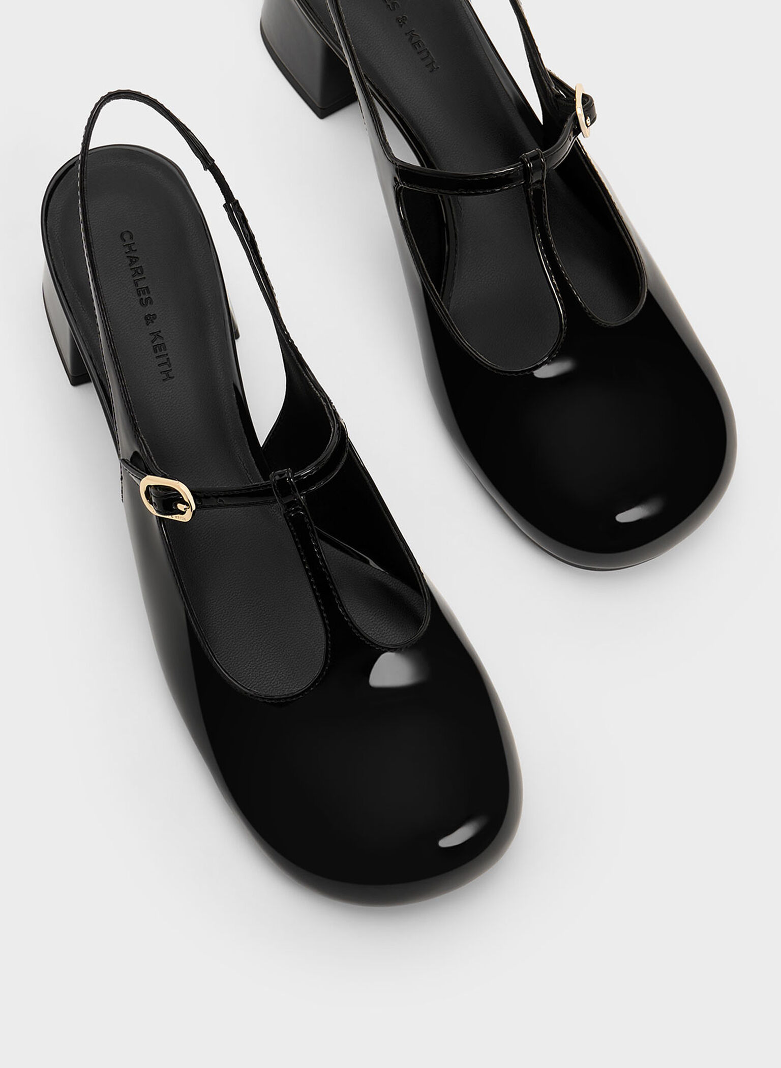 T-Bar Slingback Mary Jane Pumps, Black Box, hi-res