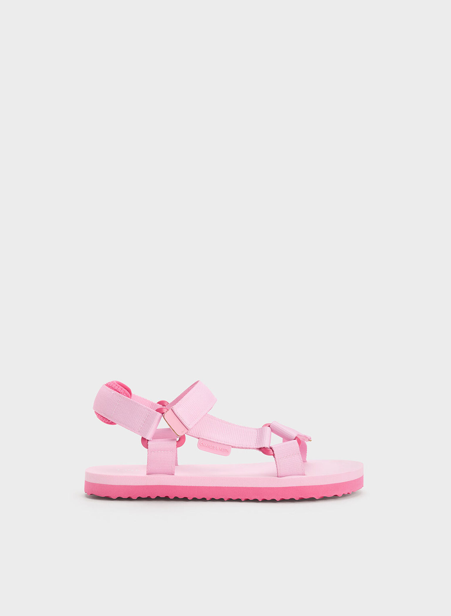 Girls' Grosgrain Sporty Sandals, Pink, hi-res