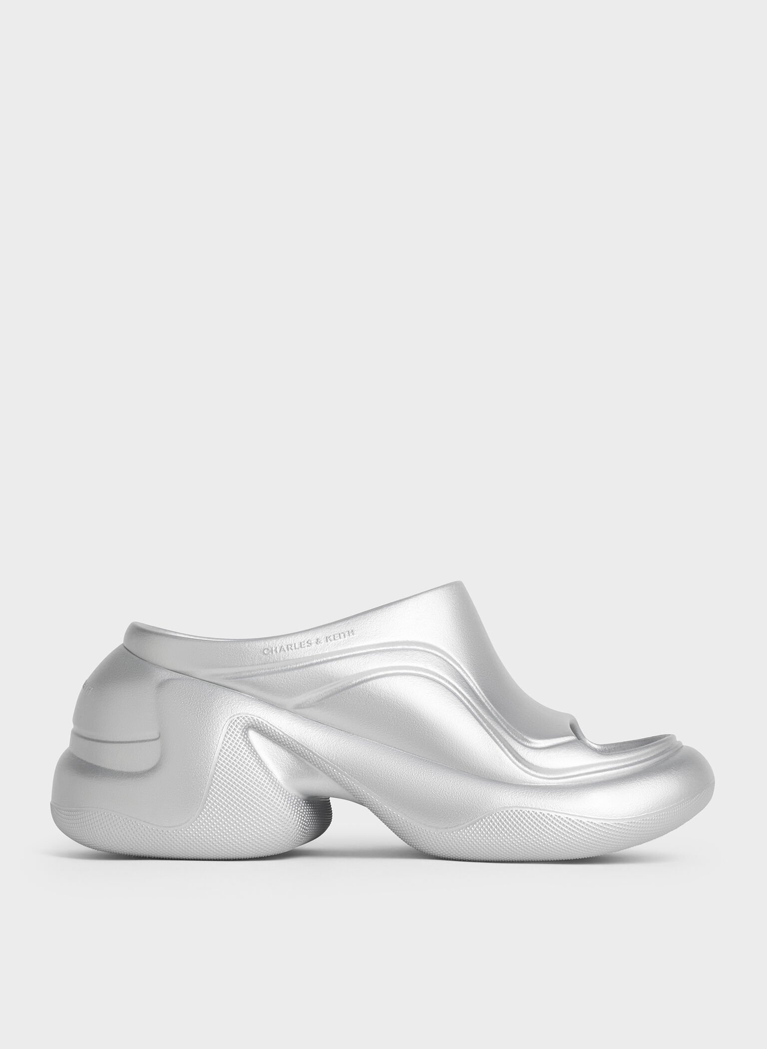 Eva Sculptural Platform Sandals, Silver, hi-res