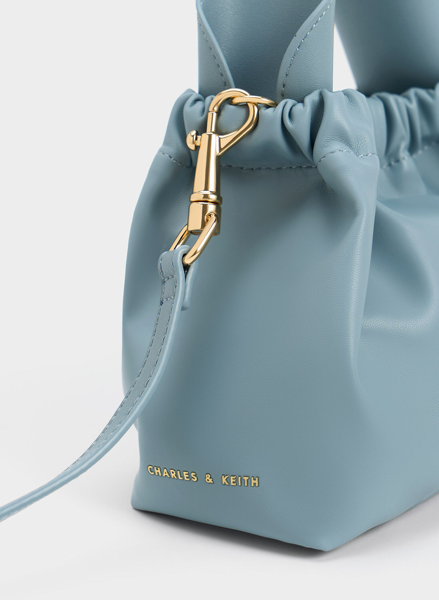 Ally Ruched Slouchy Chain-Handle Bag, Slate Blue, hi-res