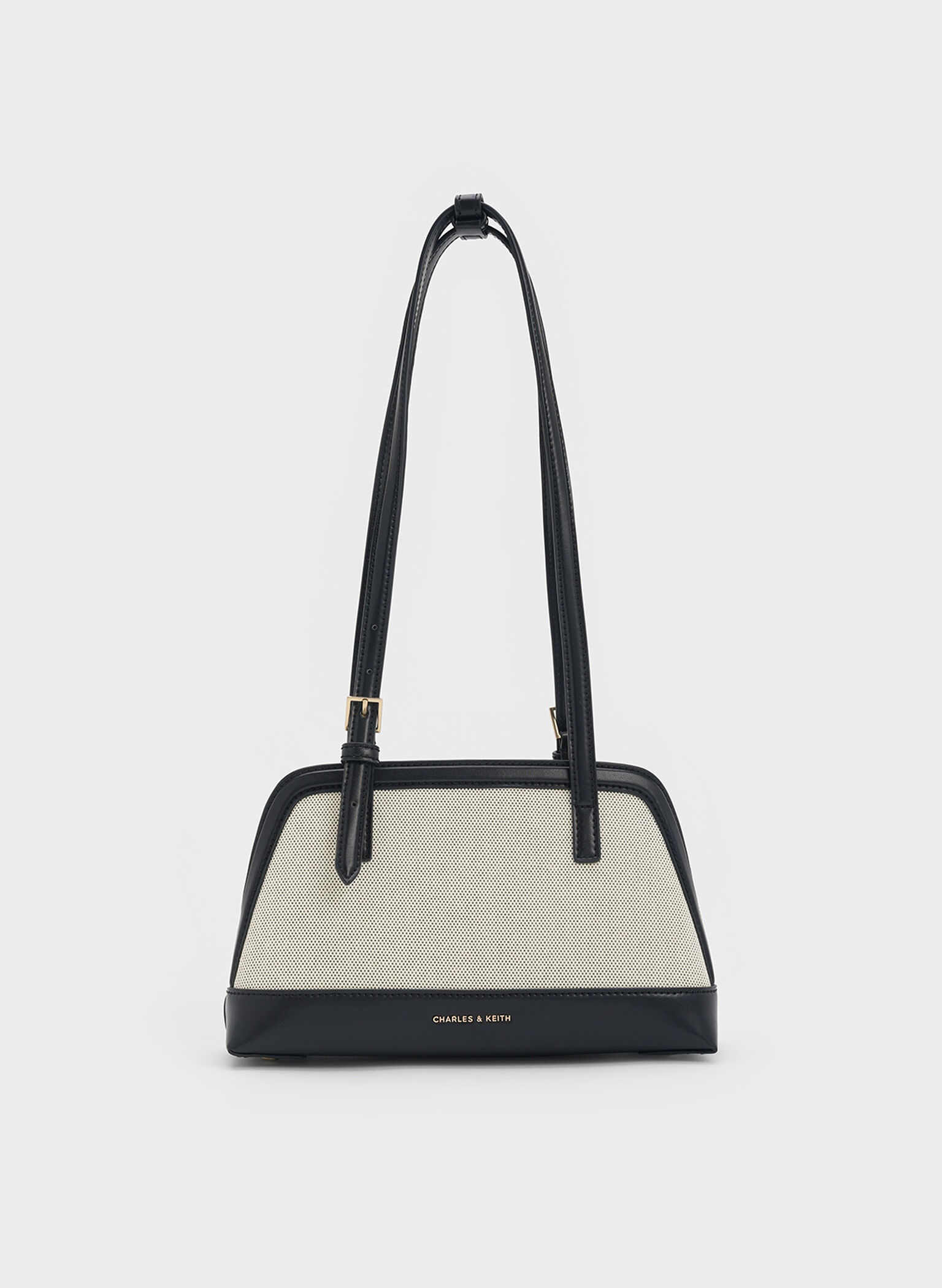 Enola Canvas Two-Tone Elongated-Handle Bag, Black, hi-res