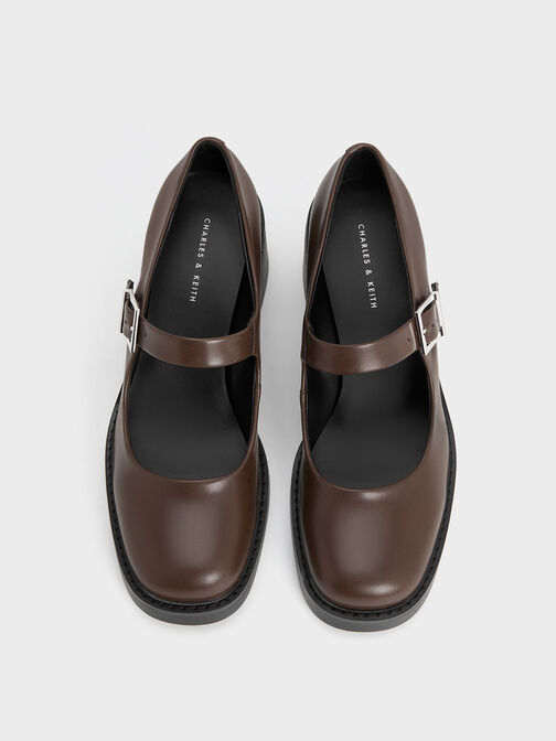 Hester Mary Jane Block-Heel Pumps, Dark Brown, hi-res