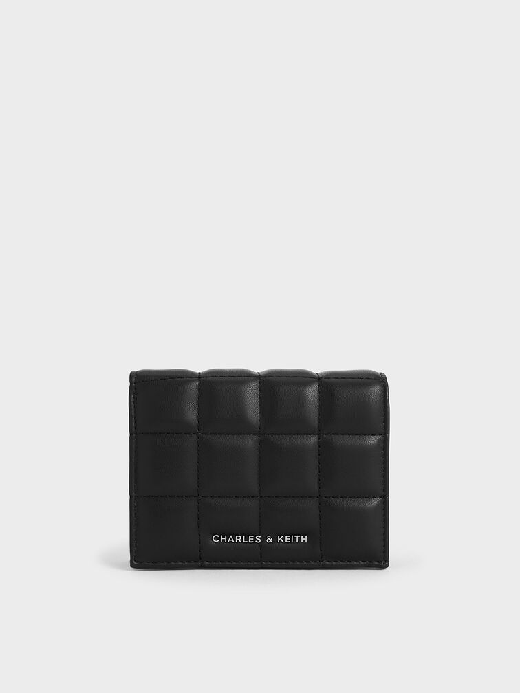 Cassia Quilted Chain-Handle Mini Wallet, Noir, hi-res
