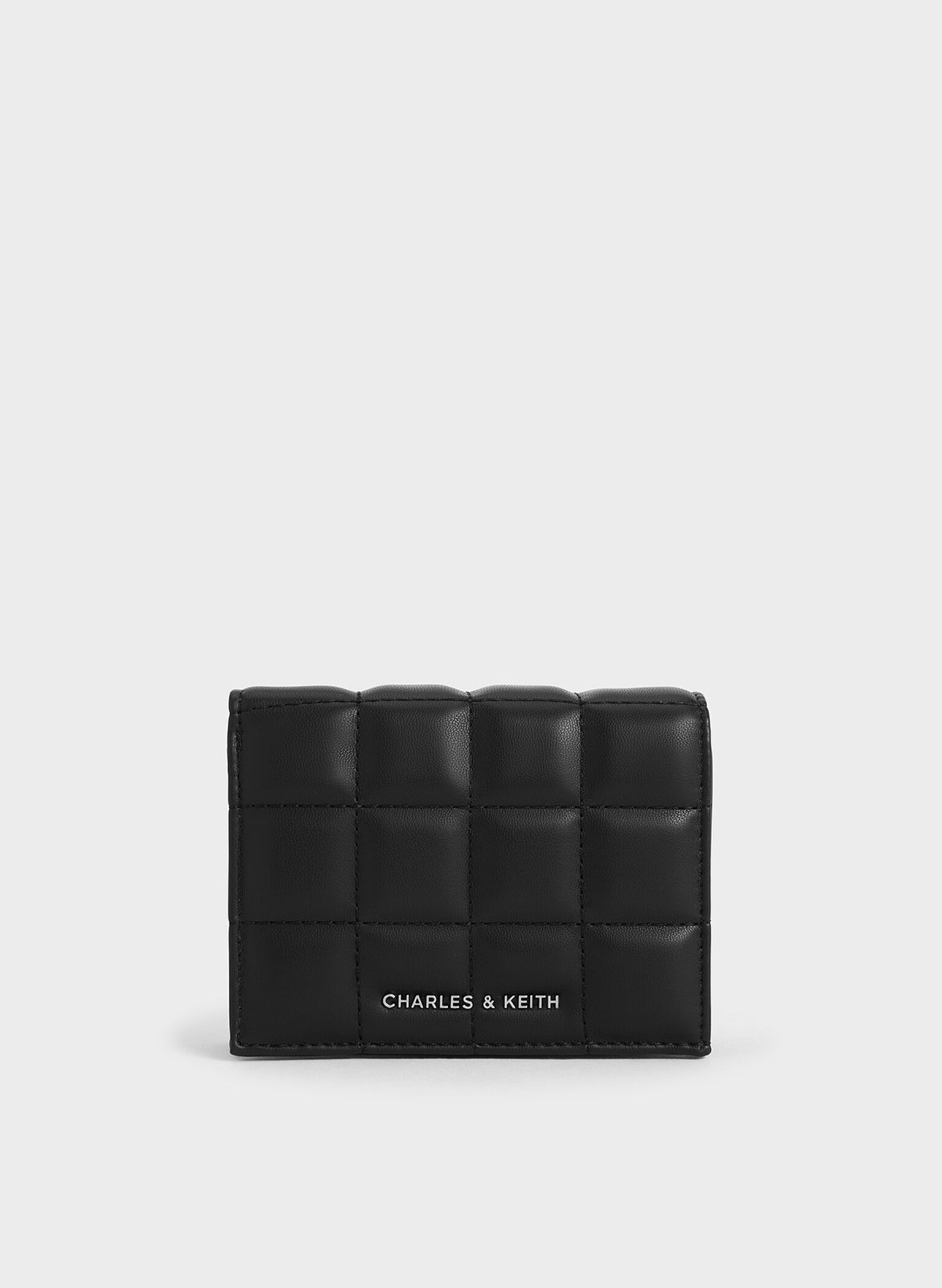 Cassia Quilted Chain-Handle Mini Wallet, Noir, hi-res