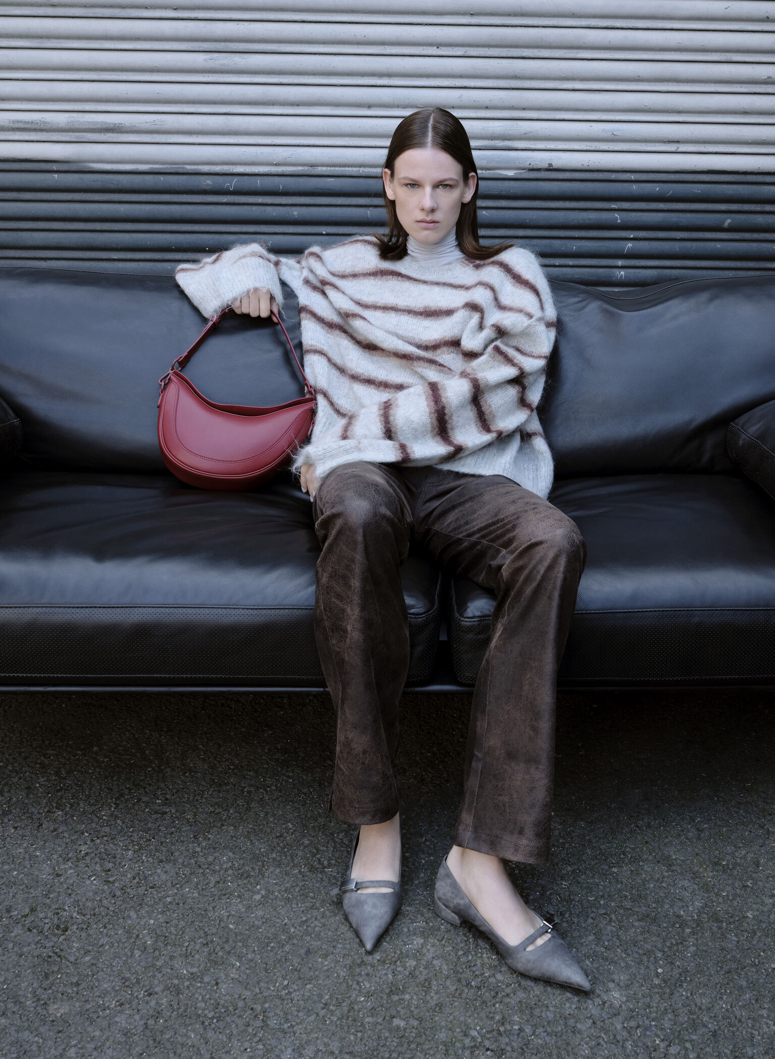 Asymmetrical Saddle Bag, Red, hi-res