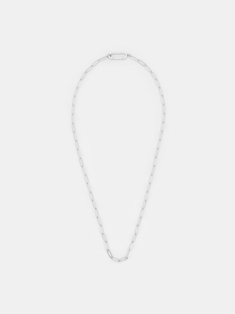 Arleth Chain-Link Pendant Necklace, Silver, hi-res