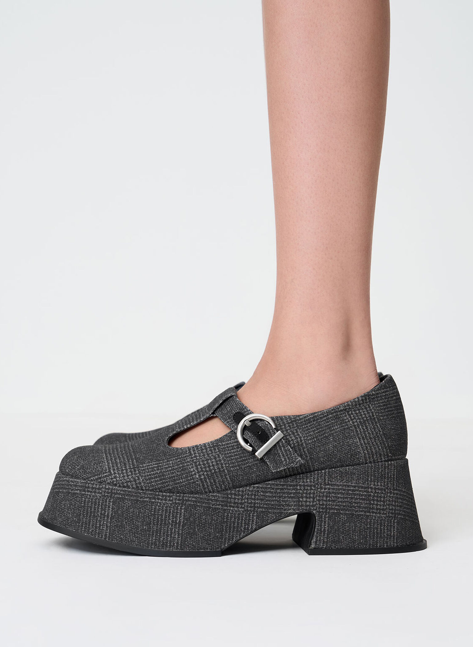 Platform T-Bar Mary Janes, Grey, hi-res