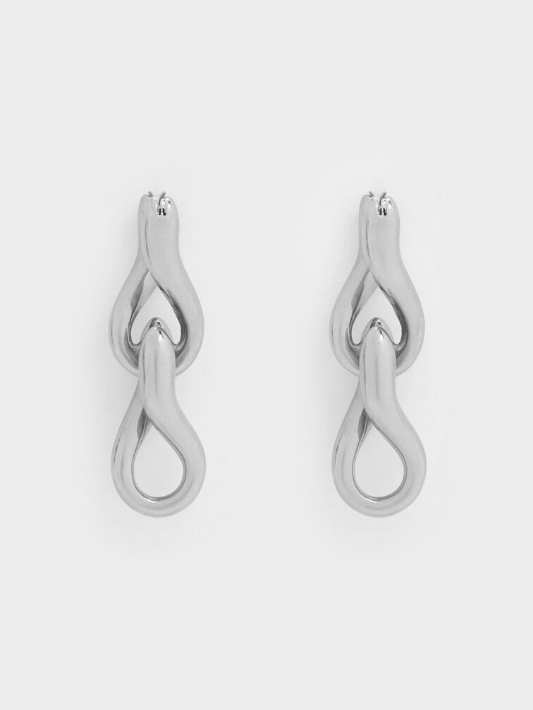 Kris Chain-Link Drop Earrings, Silver, hi-res