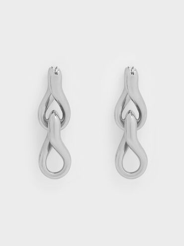 Kris Chain-Link Drop Earrings, Silver, hi-res