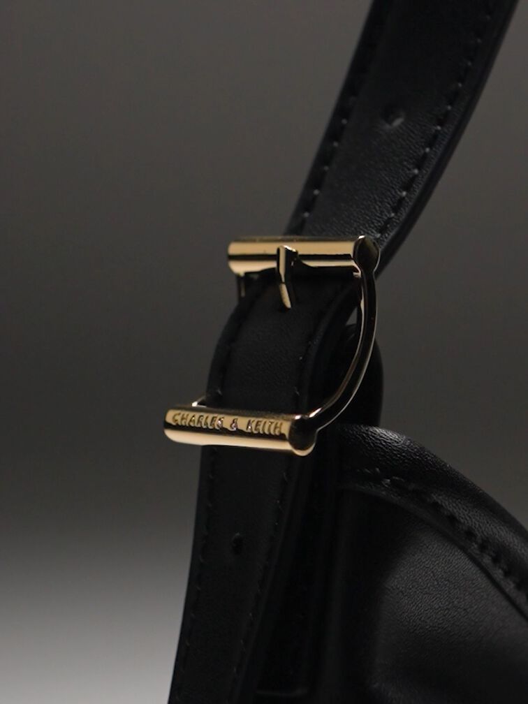 Khai Side-Pocket Shoulder Bag, Black, hi-res