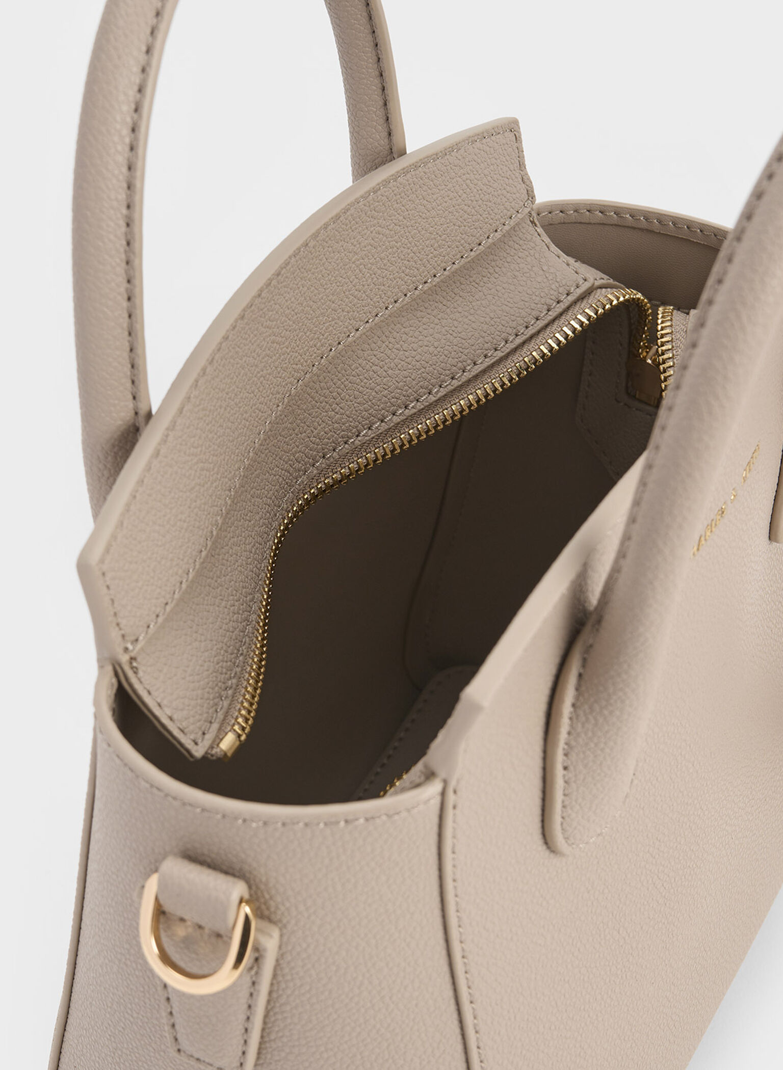 Harper Structured Top Handle Bag, Taupe, hi-res