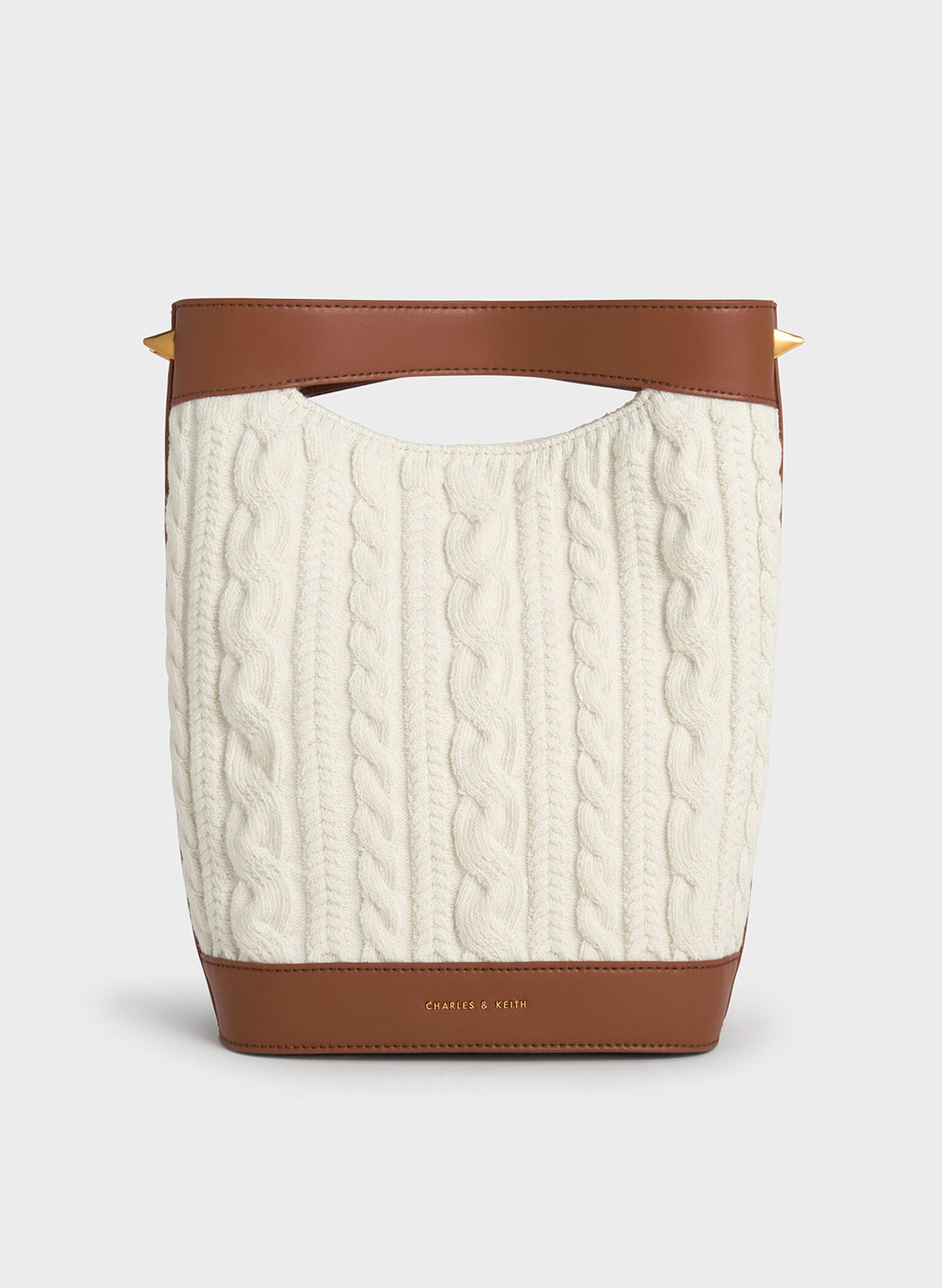Apolline Textured Knit Bucket Bag, Cream, hi-res
