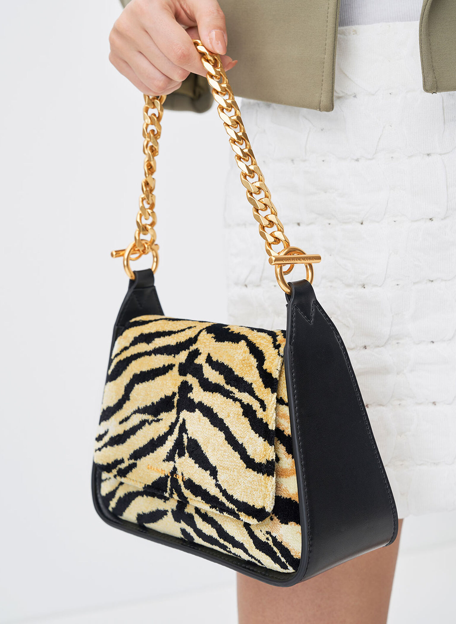 Minta Tiger Print Trapeze Bag, Multi, hi-res