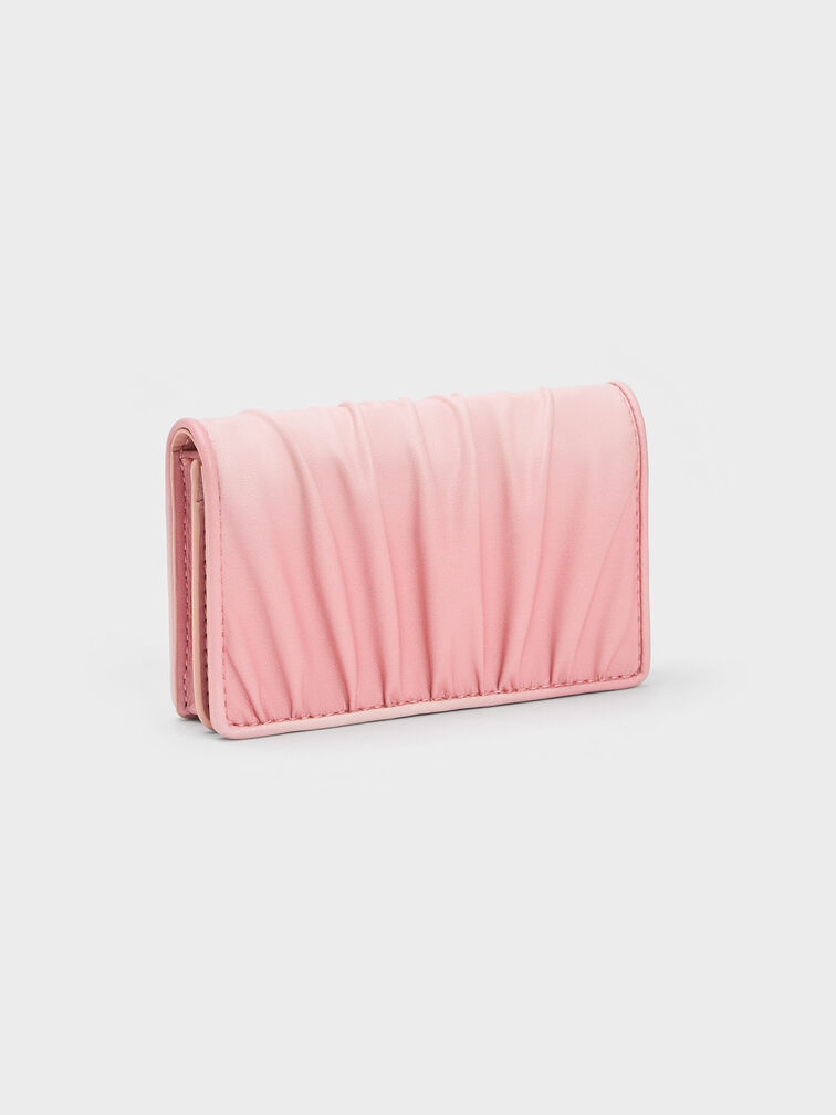 Aldora Ruched Card Holder, Light Pink, hi-res