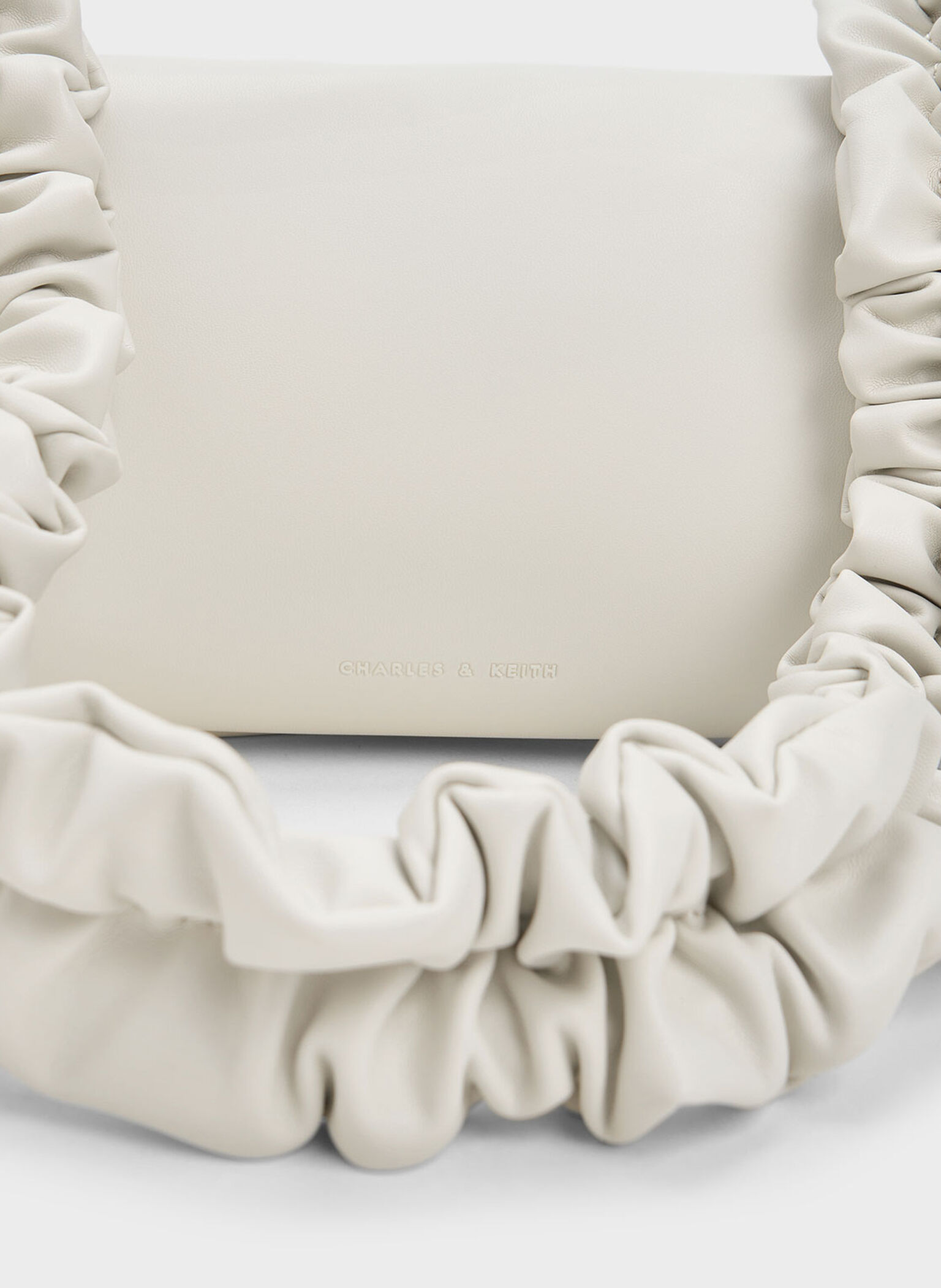 Cosette Ruched Handle Bag, White, hi-res