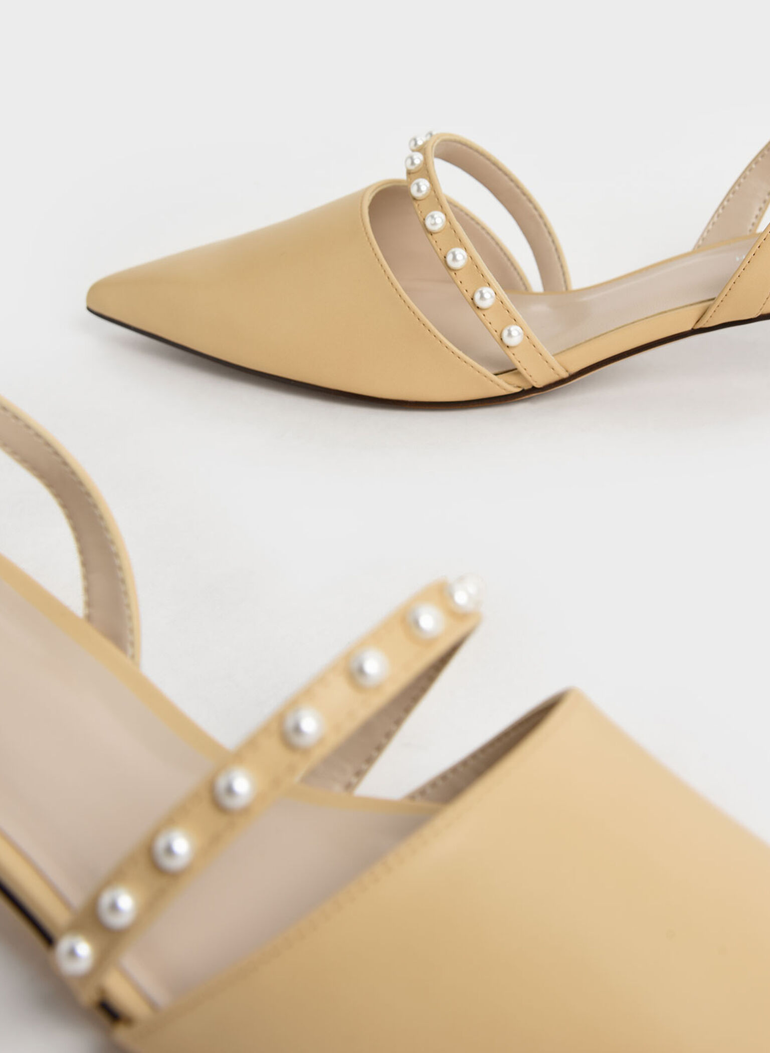 Beaded Slingback Pumps, Yellow, hi-res
