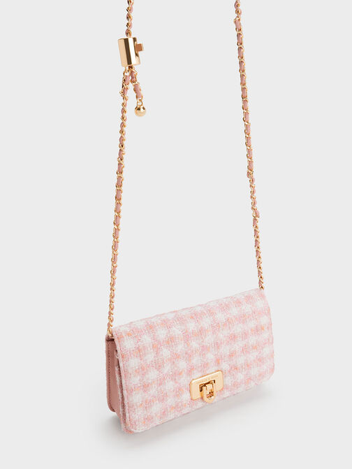 Cressida Tweed Push-Lock Clutch, Pink, hi-res