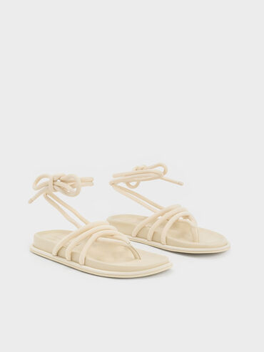 Toni Tubular Tie-Around Sandals, Chalk, hi-res