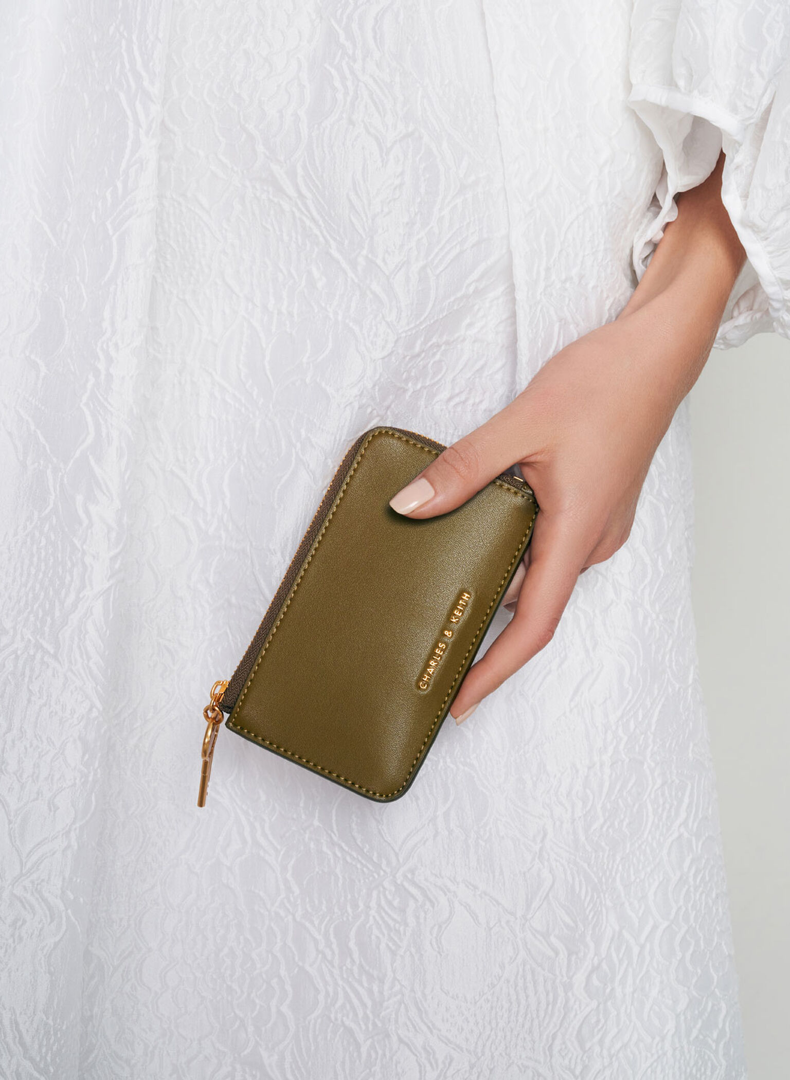 Lane Key Zip-Around Wallet, Olive, hi-res