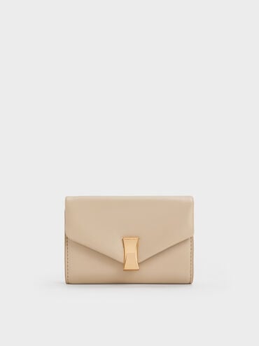 Lilibet Metallic-Accent Chain-Strap Wallet, Dusted Oat, hi-res