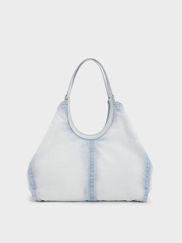 Ivette Denim Tote Bag, Light Washed Denim, hi-res