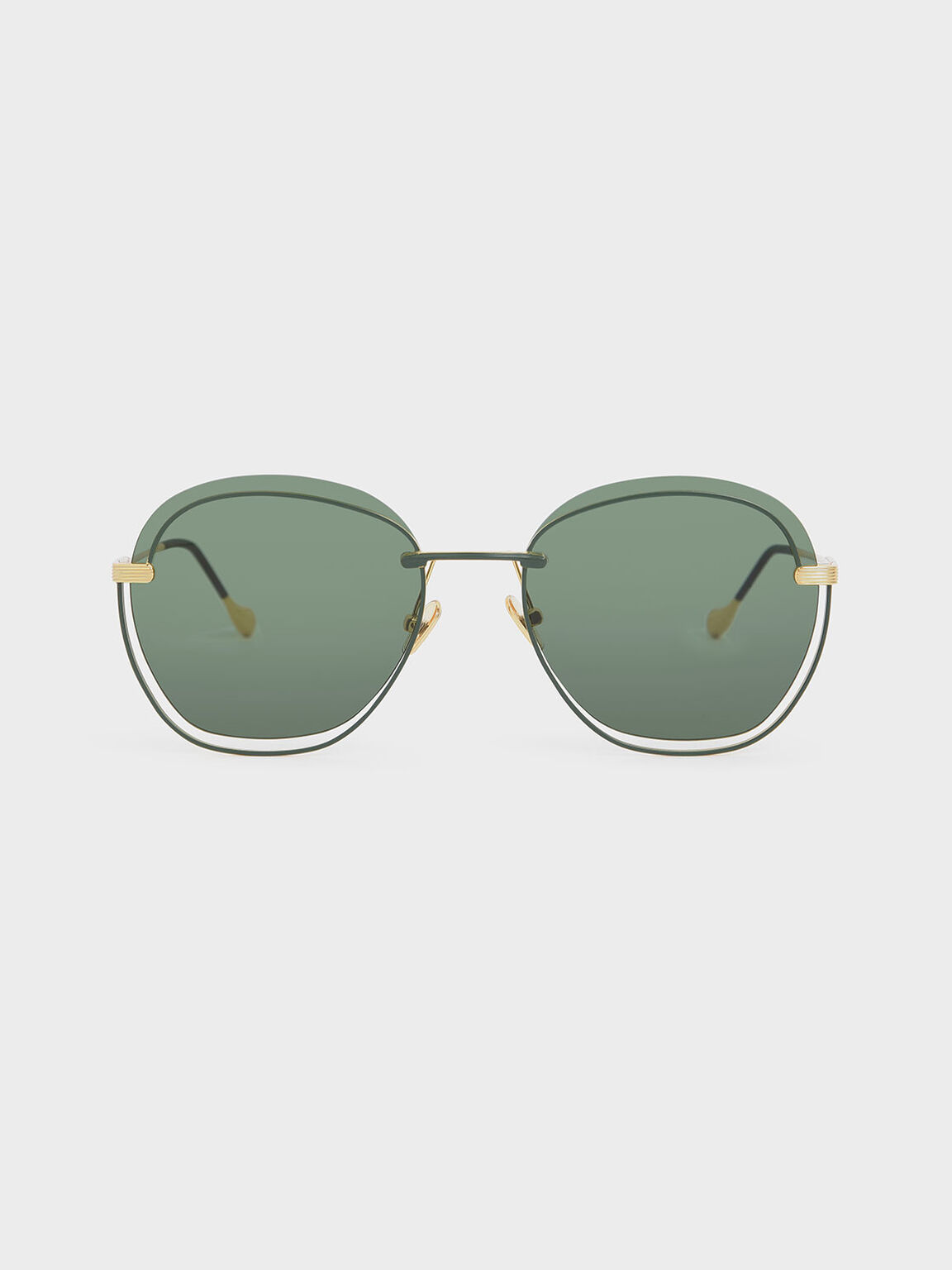 Cut Out Butterfly Sunglasses, Green, hi-res