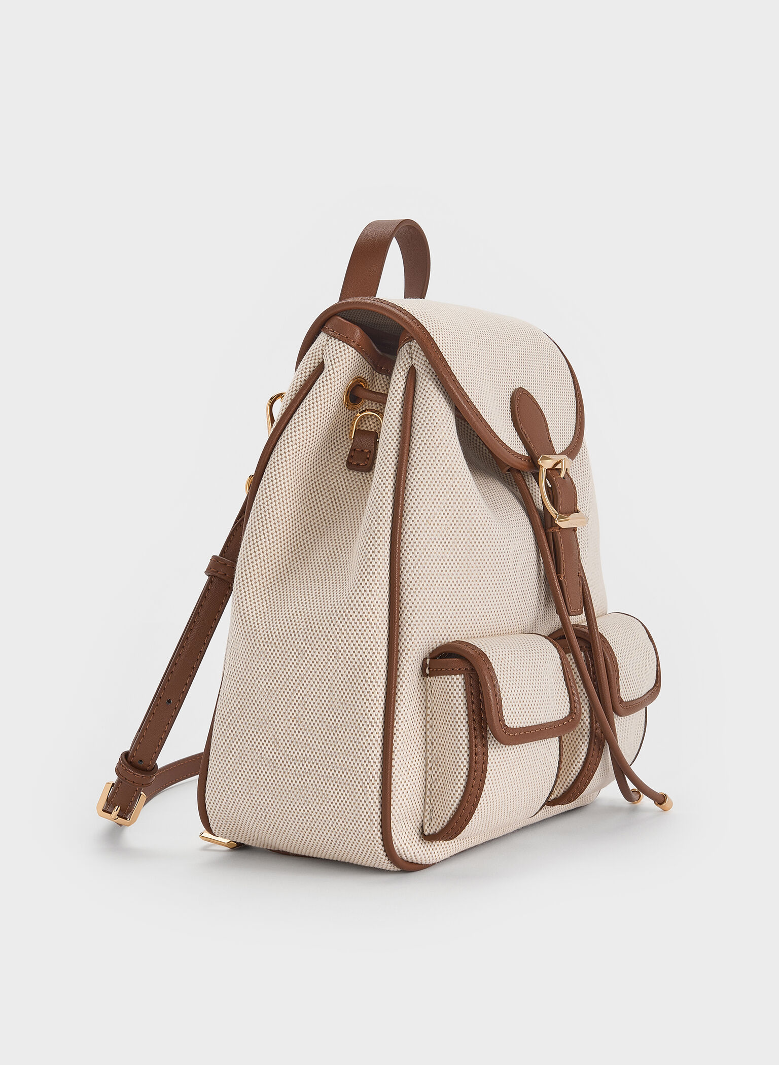 Bryna Canvas Backpack, Taupe Canvas, hi-res