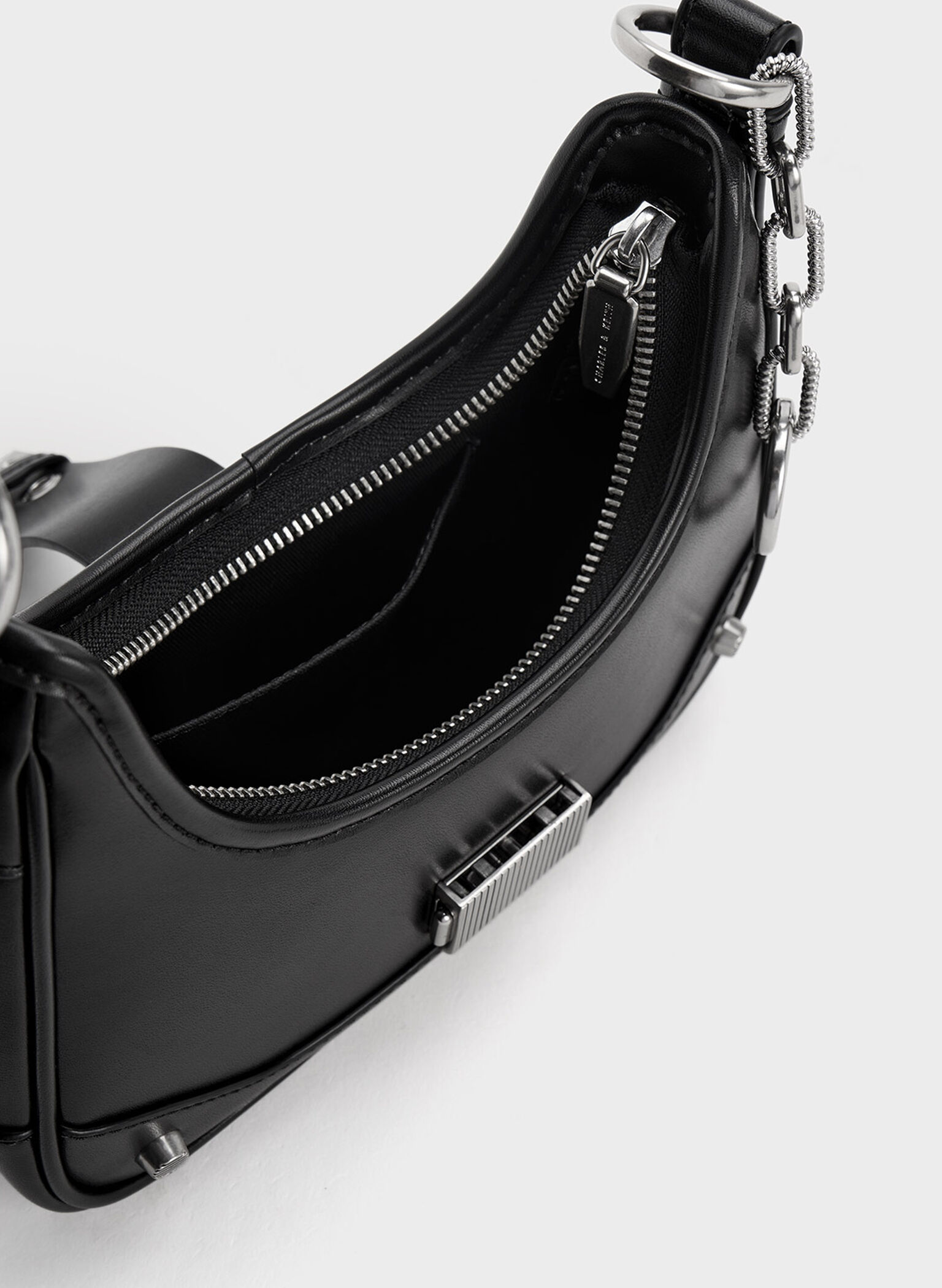 Winslet Belted Hobo Bag, Black, hi-res