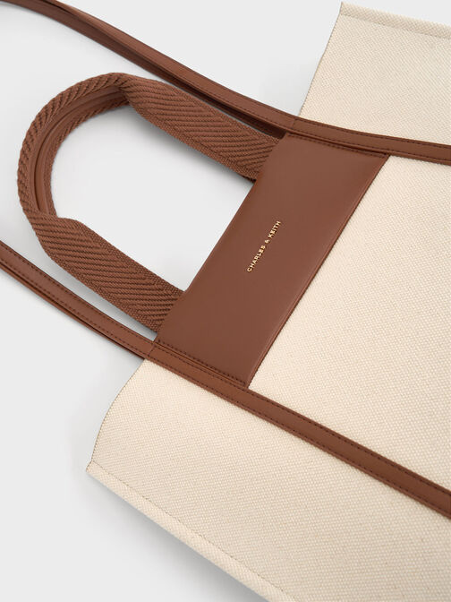 Shalia Canvas Tote Bag, Cognac, hi-res