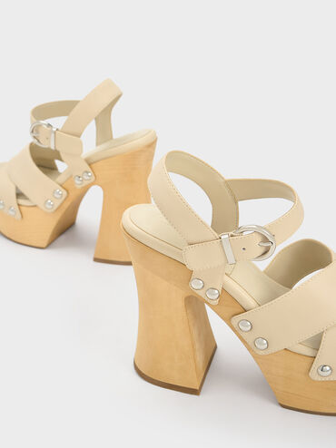 Tabitha Leather Crossover Sandals, Chalk, hi-res