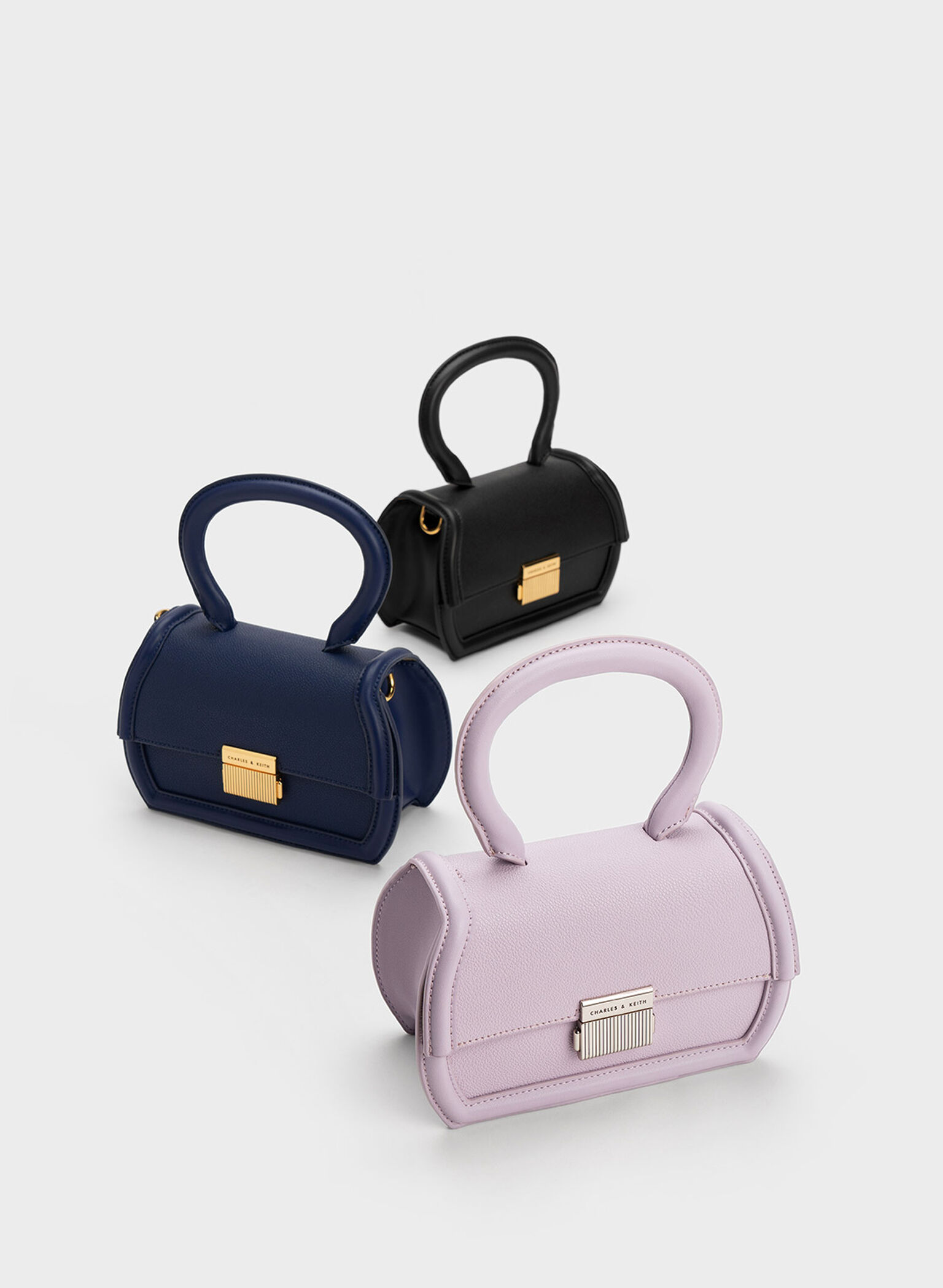 Leona Sculptural Top Handle Bag, Lilac, hi-res