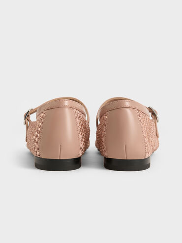 Maggie Mesh Crystal-Embellished Mary Janes, Nude, hi-res