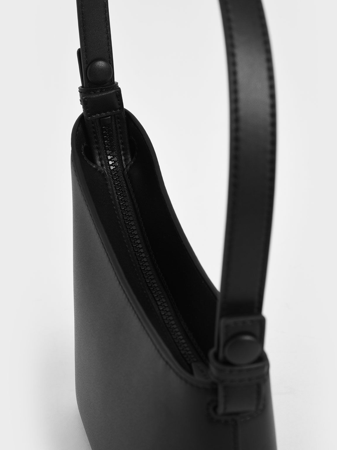 Asymmetrical Shoulder Bag, Black, hi-res