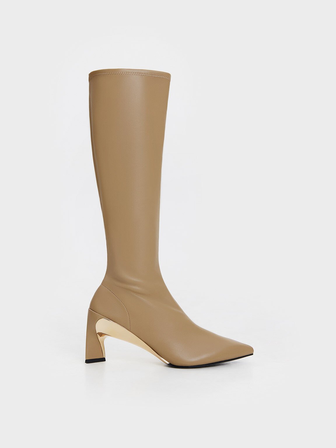 Taupe boots knee high best sale