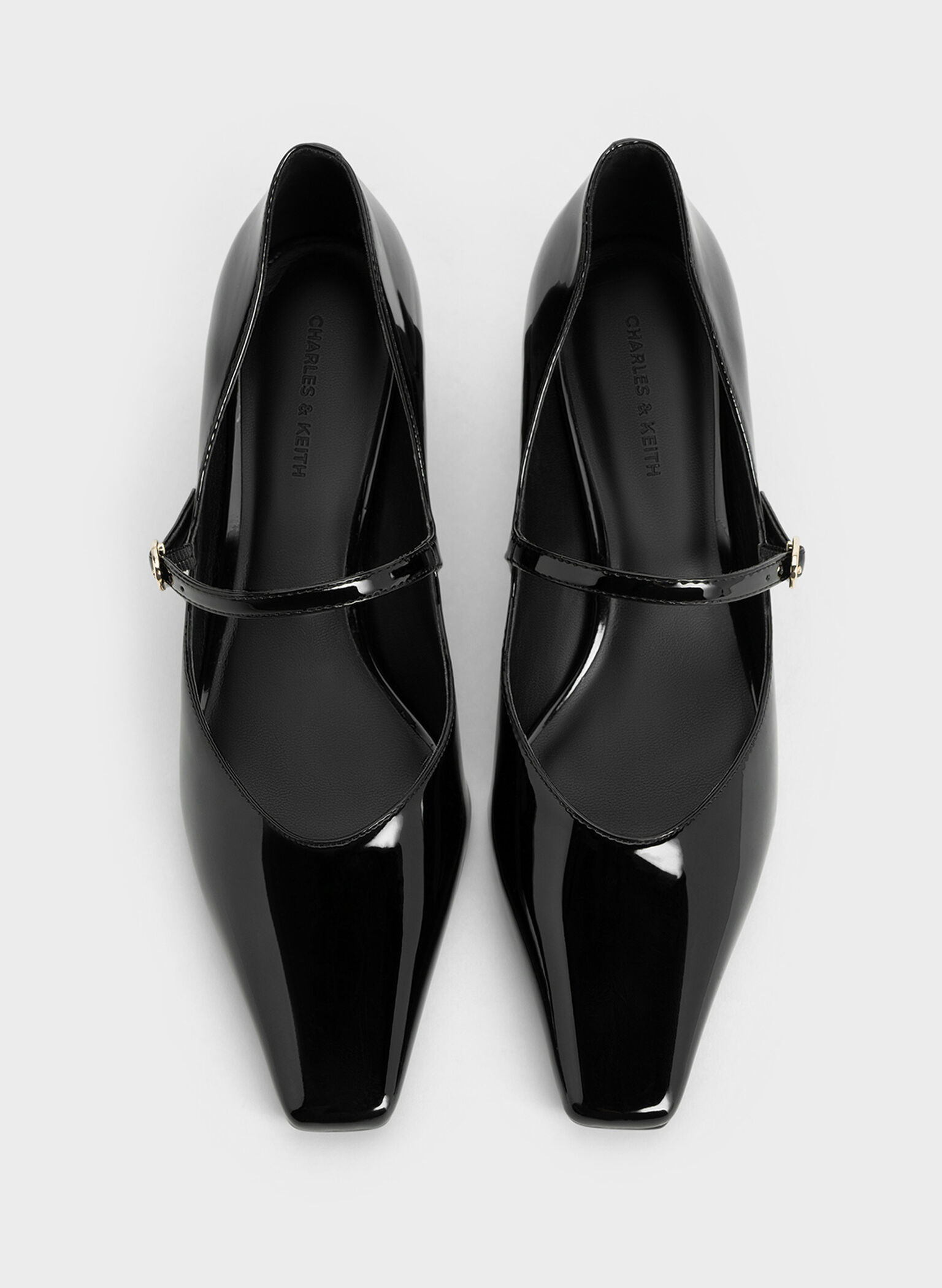 Roxane Patent Square-Toe Mary Janes, Black Patent, hi-res