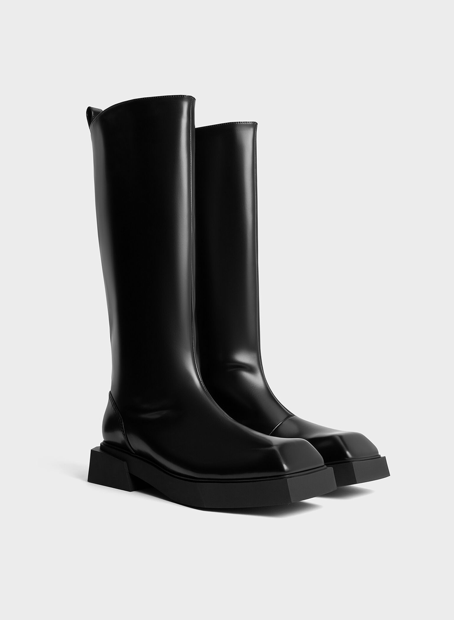 Lorde Square-Toe Knee-High Boots, Black Box, hi-res