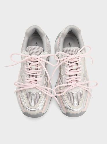 Gaskell Mesh Chunky Sneakers, Light Pink, hi-res