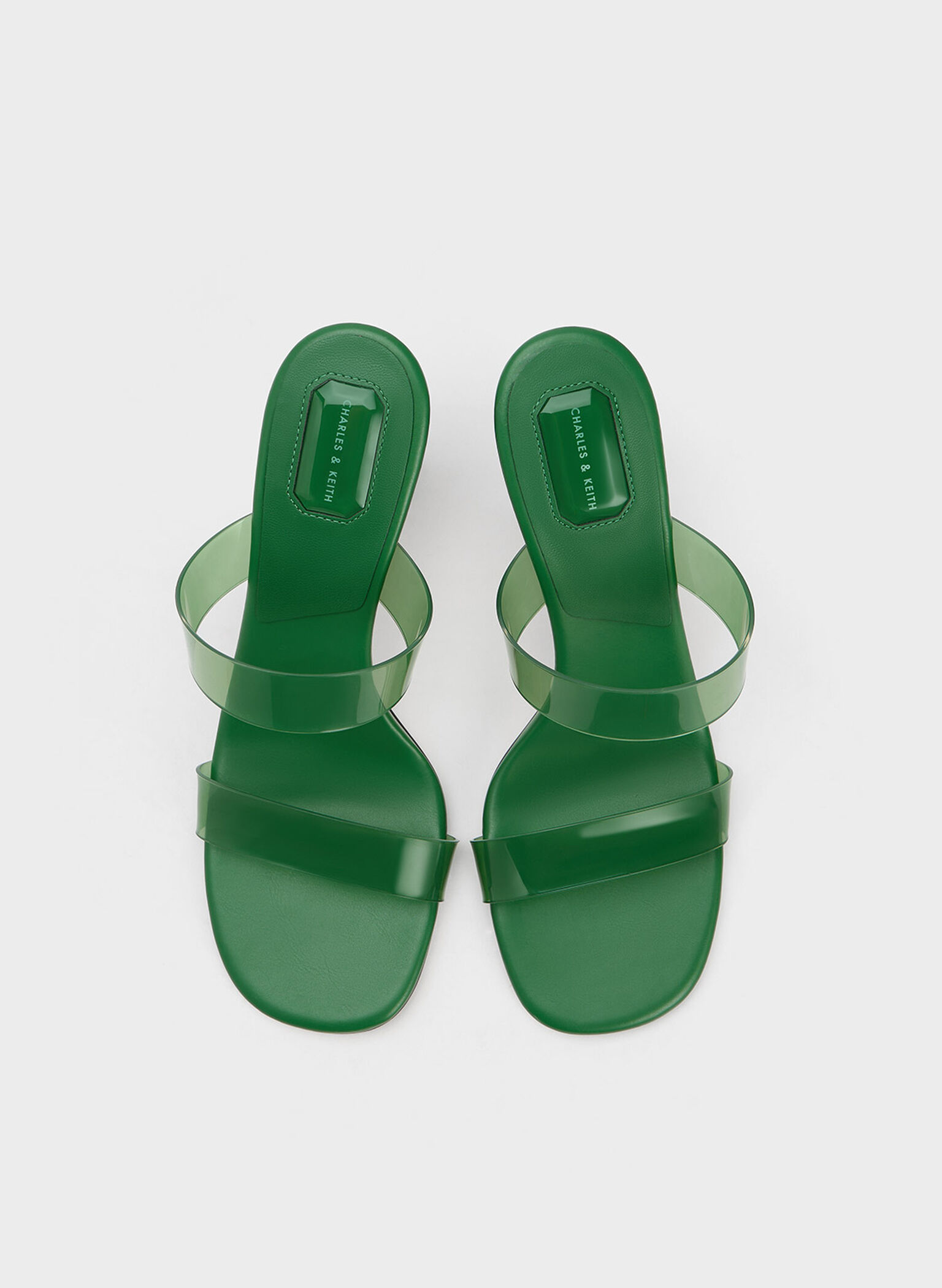 Fia Geometric Heel Mules, Green, hi-res